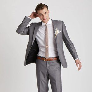 Mens Taupe/Cream Tie
